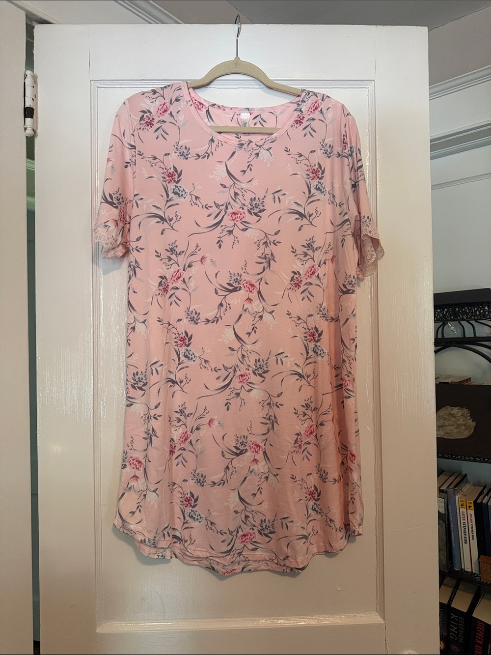 Flora Nikrooz Pink Floral Short-Sleeve Women's Sleep Dress